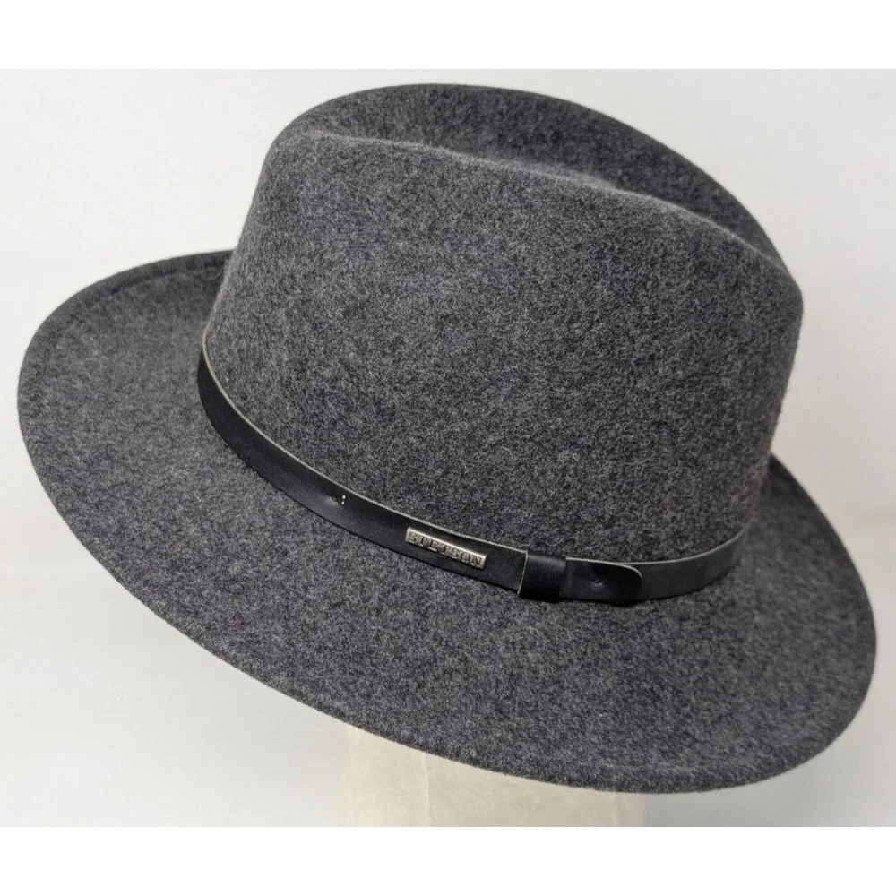 Stetson Explorer Wool Fedora Hat‎ Men's Size Large Crushable Water Repellent USA